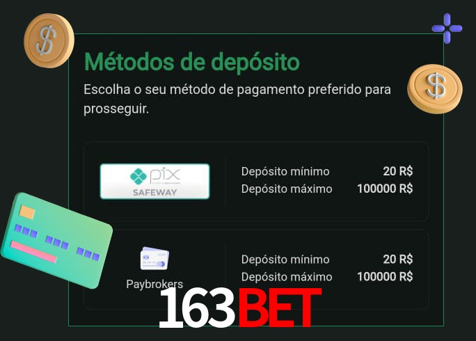 O cassino 163bet oferece uma grande variedade de métodos de pagamento